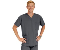Madison AVE Unisex Stretch Scrub Top with 3 Pockets, Charcoal, Size 5XL