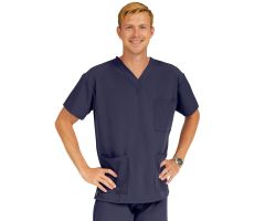 Madison AVE Unisex Stretch Scrub Top with 3 Pockets, Navy, Size 3XL