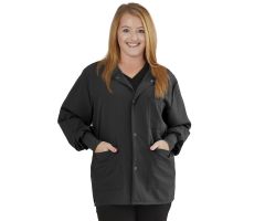 Lincoln AVE Unisex Stretch Scrub Jacket with 3 Pockets, Black, Size 2XS