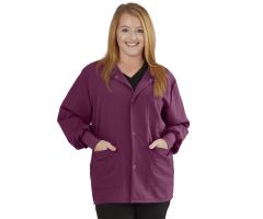 Lincoln AVE Unisex Stretch Scrub Jacket with 3 Pockets, Wine, Size 3XL