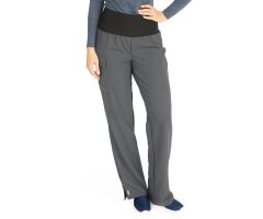 Ocean Ave Women's Stretch Wide Waistband Scrub Pants with Cargo Pocket, Charcoal, Tall Inseam, Size XS