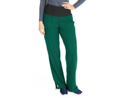 Ocean Ave Women's Stretch Wide Waistband Scrub Pants with Cargo Pocket, Hunter, Regular Inseam, Size M