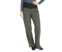 Ocean Ave Women's Stretch Wide Waistband Scrub Pants with Cargo Pocket, Olive, Regular Inseam, Size L