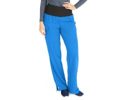 Ocean Ave Women's Stretch Wide Waistband Scrub Pants with Cargo Pocket, Royal Blue, Tall Inseam, Size L