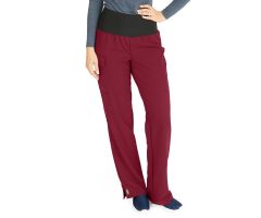 Ocean AVE Women's Stretch Wide Waistband Scrub Pants with Cargo Pocket, Wine, Regular Inseam, Size 2XL