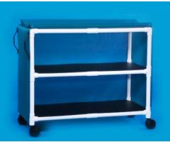 Linen Cart 3 Inch Twin Wheel Casters 48 lbs. Weight Capacity 2 Removable Shelves With 15 Inch Spacing 50 X 24 Inch