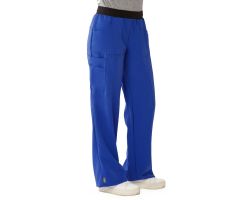 Pacific AVE Women's Stretch Wide Waistband Scrub Pants with Cargo Pocket, Royal Blue, Tall Inseam, Size 3XL