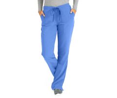 Melrose AVE Women's Stretch Boot-Cut Scrub Pants with Drawstring/Elastic Waist, Ceil Blue, Regular Inseam, Size 3XL