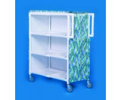 Linen Cart Standard Line 4 Casters, Twin Wheel, 3 Inch PVC 3 Removable Shelves, 15 Inch Spacing 50 X 24 Inch