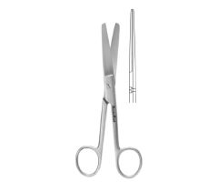 Operating Scissors MeisterHand 5-1/2 Inch Length Surgical Grade Stainless Steel NonSterile Finger Ring Handle Straight Blunt Tip / Blunt Tip