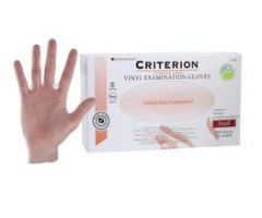 Criterion Vinyl Exam Gloves Small Standard Clear Non-Sterile, 100/Box