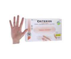 Criterion Vinyl Exam Gloves Medium Standard Clear Non-Sterile, 10 BX/CA