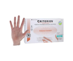 Gloves Exam Criterion Powder-Free Vinyl Large 100/Bx, 10 BX/CA, 5700090BX