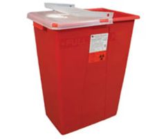 Sharps Container 8gal Red/Clear 15x10-1/2x17-2/5" Rotor/Hinged Lid PP Ea, EACH