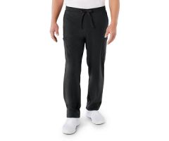 Clinton AVE Unisex Scrub Pants with 6 Pockets, Petite, Black, Size XS