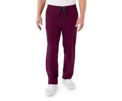 Clinton AVE Unisex Scrub Pants with 6 Pockets, Tall, Wine, Size 5XL