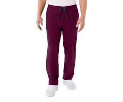 Clinton AVE Unisex Scrub Pants with 6 Pockets, Tall, Wine, Size M