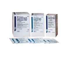 100% Cotton Gauze Pad 3x3" 12 Ply Sterile Square LF, 24 BX/CA