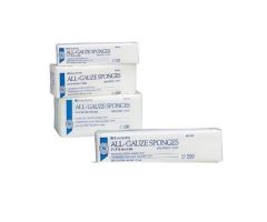 100% Cotton All-Gauze Sponge 2x2" 8 Ply Non-Sterile Square LF, 25 PK/CA
