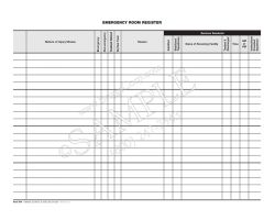 Emergency Room Register Sheet