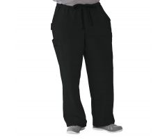 Illinois Ave Unisex Athletic Cargo Scrub Pants with 7 Pockets, Black, Regular Inseam, Size 5XL