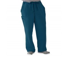 Illinois Ave Unisex Athletic Cargo Scrub Pants with 7 Pockets, Caribbean Blue, Tall Inseam, Size XS
