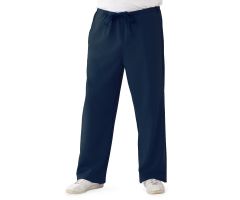 Newport Ave Unisex Stretch Scrub Pants with Drawstring and 3 Pockets, Navy, Tall Inseam, Size XL