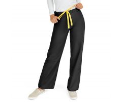 AngelStat Unisex Reversible Scrub Pants with Drawstring Waist, Black, Size 4XL, Angelica Color Code