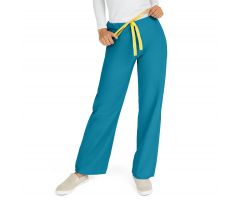 AngelStat Unisex Reversible Scrub Pants with Drawstring Waist, Peacock, Size L, Medline Color Code