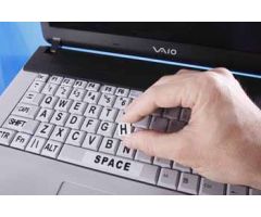 Laptop Keyboard Stickers  Black On White