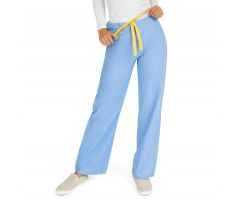 AngelStat Unisex Reversible Drawstring Waist Scrub Pants with Medline Color-Coding, Size XL Tall Inseam, Ceil Blue