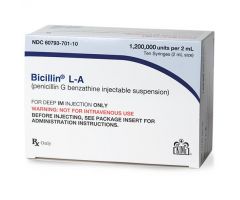 Bicillin L-A 600, 000 Units/2 mL Prefilled Syringe, 10 x 2 mL
