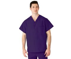 AngelStat Unisex Reversible V-Neck Scrub Top with 2 Pockets, Regal Purple, Size 4XL, Angelica Color Code