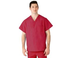 AngelStat Unisex Reversible V-Neck Scrub Top with 2 Pockets, Raspberry, Size XS, Angelica Color Code