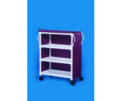 Linen Cart Deluxe 4 Casters, 4 Inch PVC 3 Removable Shelves, 12 Inch Spacing 20 X 36 Inch 630716