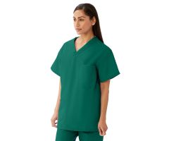 AngelStat Unisex Reversible V-Neck Scrub Top with 4 Pockets, Hunter, Size XL, Angelica Color Code
