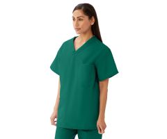 AngelStat Unisex Reversible V-Neck Scrub Top with 4 Pockets, Hunter, Size XS, Angelica Color Code