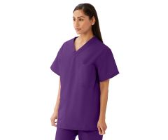 AngelStat Unisex Reversible V-Neck Scrub Top with 4 Pockets, Regal Purple, Size 5XL, Angelica Color Code