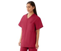 AngelStat Unisex Reversible V-Neck Scrub Top with 4 Pockets, Raspberry, Size 4XL, Angelica Color Code