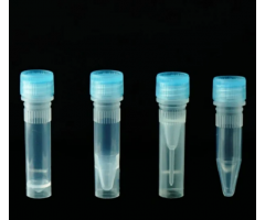 1.5 mL Self-Standing Vials, Natural Color Caps, External Thread, with Sealing Ring, Sterile, 50/pk, 500/box, 2000/cs