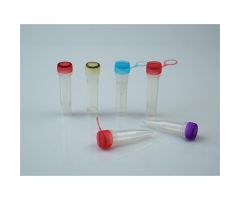 2.0 mL Self-Standing Vials, Natural Color Caps, External Thread, Hinged Cap with Sealing Ring, Sterile, 50/pk, 500/box, 2000/cs