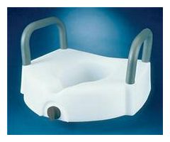 Raised Toilet Seat with Arms 4-3/4 Inch Height White 300 lbs. Weight Capacity