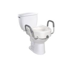 Elongated Raised Toilet Seat with Arms drive™ 4-1/2 Inch Height White 300 lbs. Weight Capacity