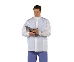Fluid-Resistant Unisex Short Barrier Lab Coat, White, Size 3XL