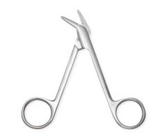 4-3/4" (12 cm) Sterile Centurion Wire Cutting Scissors with Angled Serrated Blades, Single Use