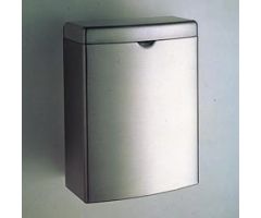 Feminine Hygiene Waste Receptacle Bobrick Contura Series 1 gal. Rectangular Silver Stainless Steel Manual