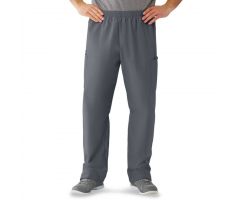 AngelStat Unisex Cargo Scrub Pants with Elastic Waist, Charcoal, Petite Inseam, Size L