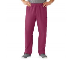 AngelStat Unisex Cargo Scrub Pants with Elastic Waist, Raspberry, Regular Inseam, Size 3XL