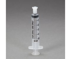 BD Oral Dispensers with Tip Caps, 5mL, Clear