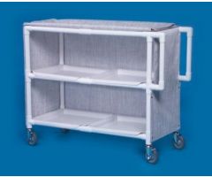 Linen Cart 5 Inch Heavy Duty Casters, Two Locking 41 lbs. Weight Capacity 2 Removable Shelves With 15 Inch Spacing 50 X 24 Inch 688302